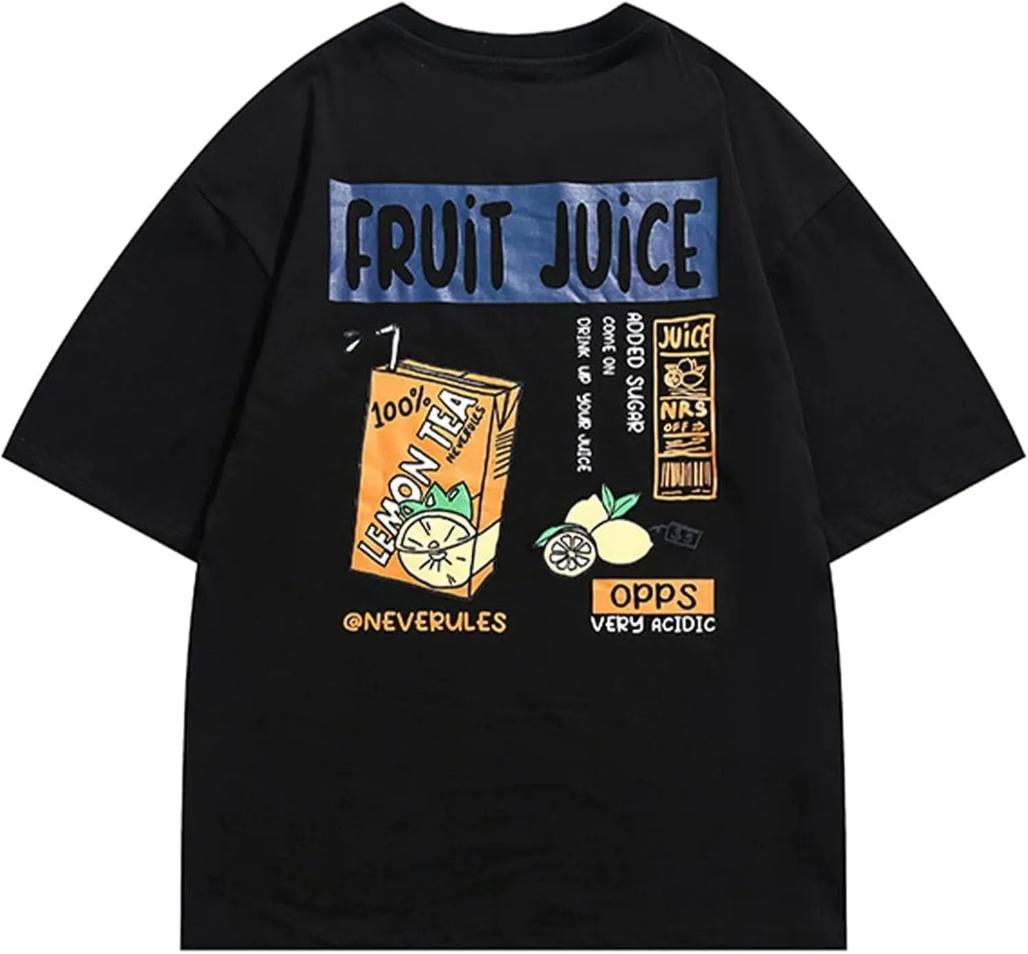 Aelfric Eden Mens Oversized T Shirts Tees Cute Print Crew Neck Cotton Tops Streetwear Casual Shirt