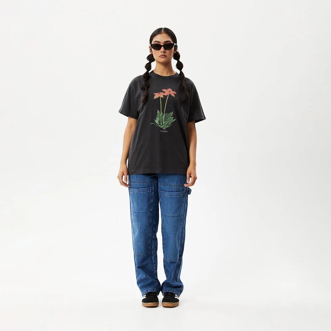 AFENDS Womens Intergalactic Slay - Oversized Graphic T-Shirt - Stone Black