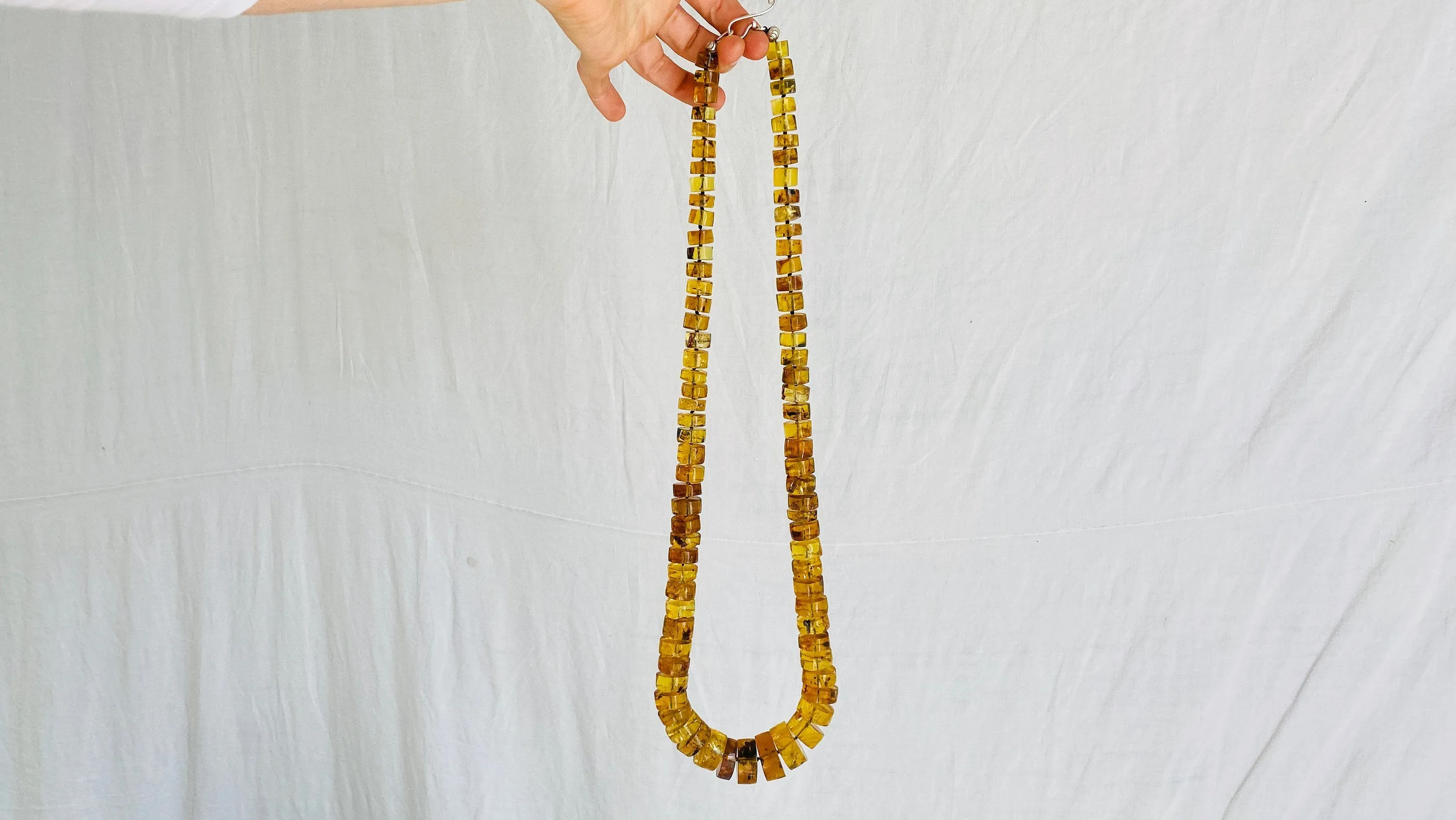 Amber Heishi Beaded Necklace. Pucca. Mexican Amber