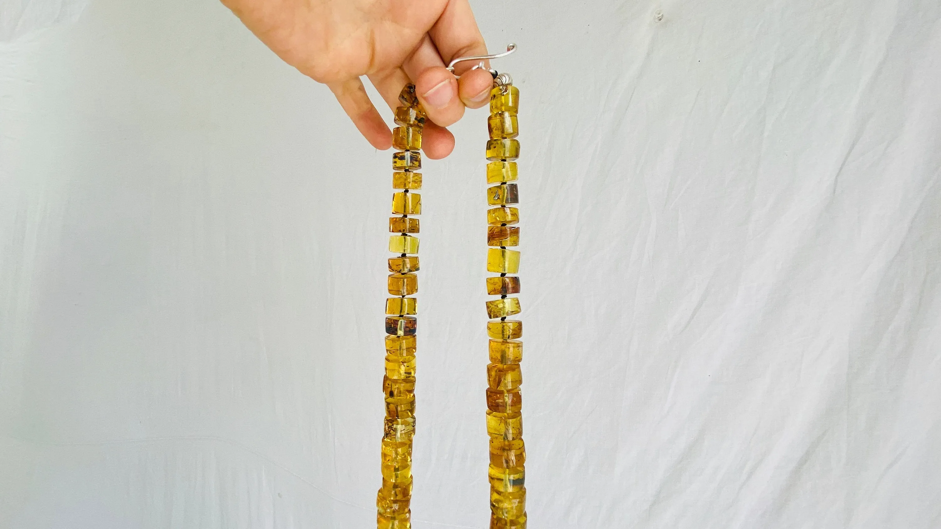 Amber Heishi Beaded Necklace. Pucca. Mexican Amber