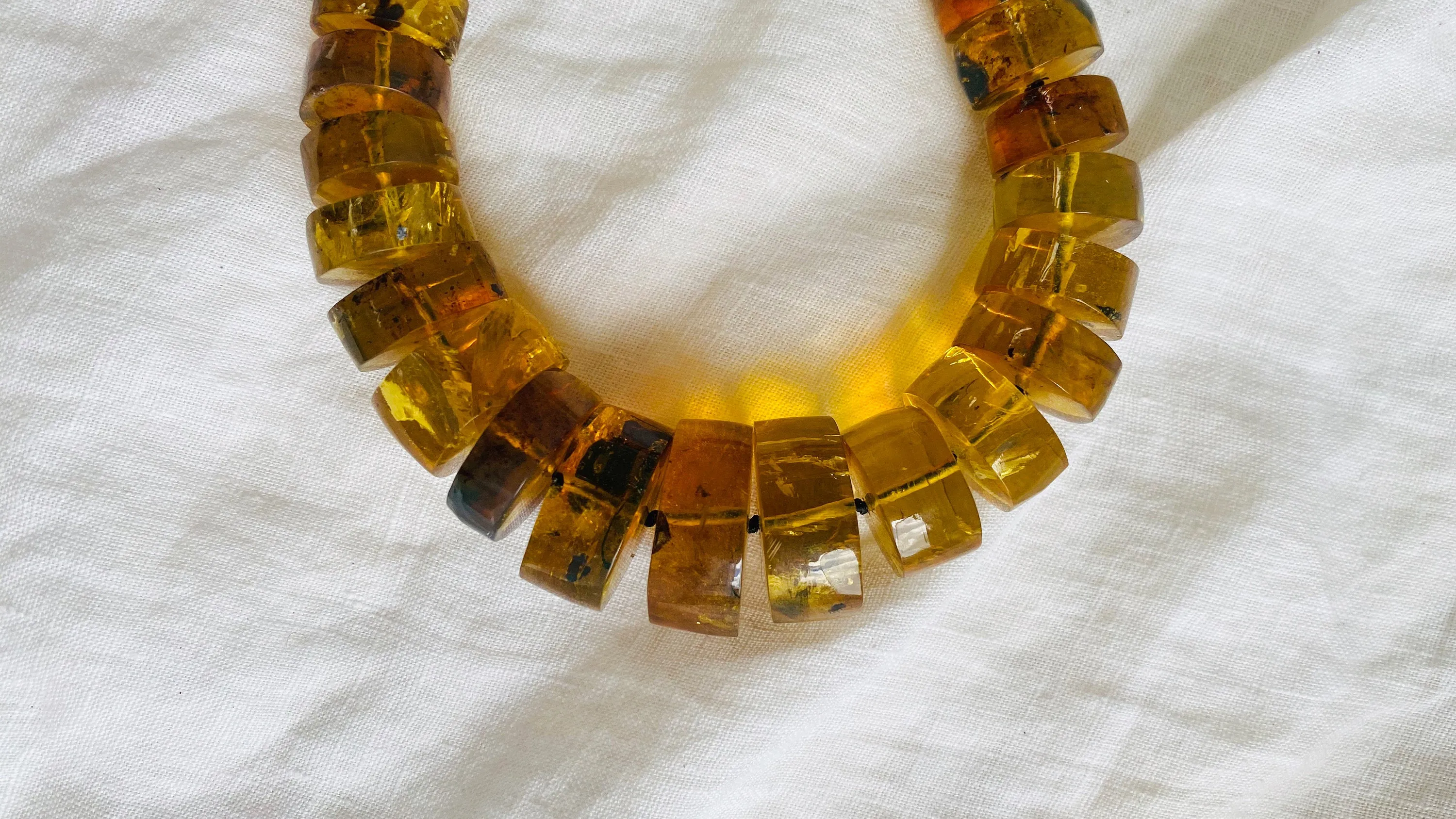 Amber Heishi Beaded Necklace. Pucca. Mexican Amber