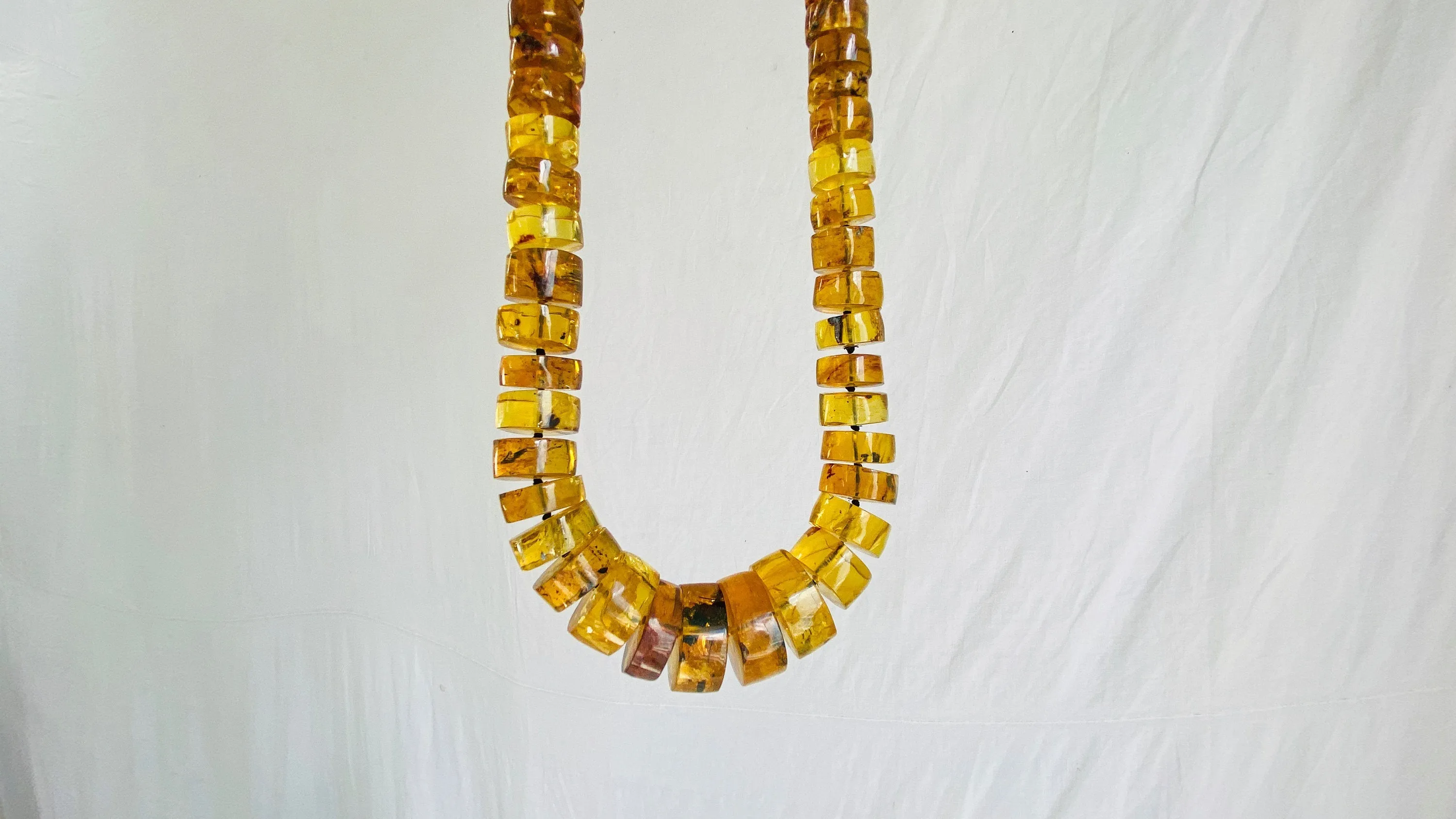 Amber Heishi Beaded Necklace. Pucca. Mexican Amber