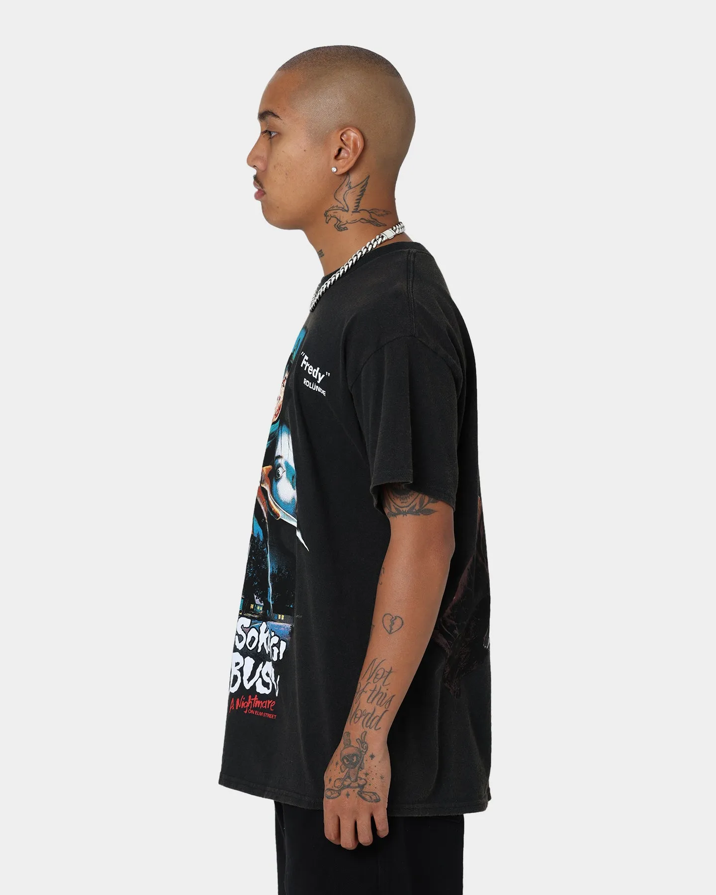 American Thrift X A Nightmare on Elm Street Nightmare Poster Vintage T-Shirt Vintage Black
