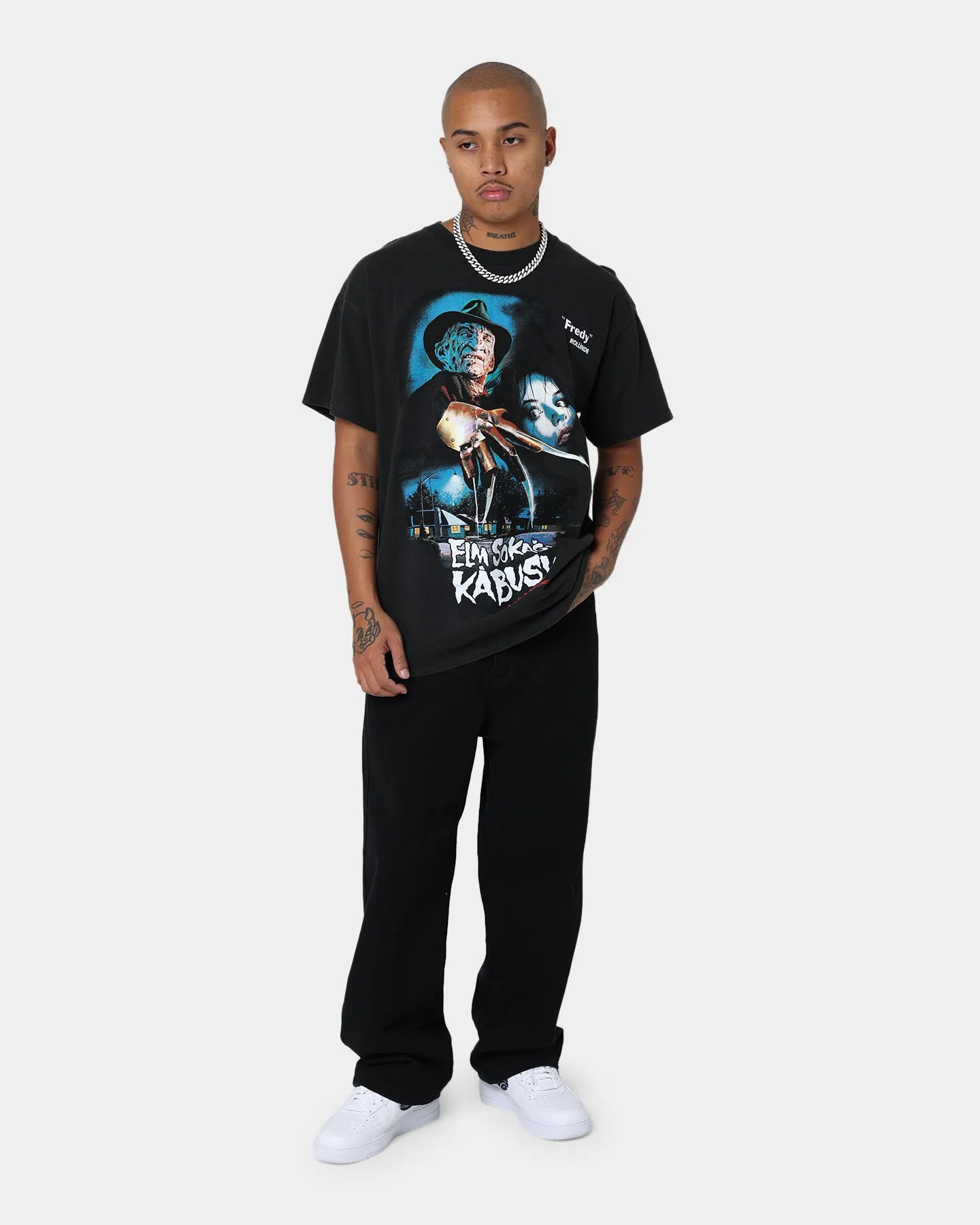 American Thrift X A Nightmare on Elm Street Nightmare Poster Vintage T-Shirt Vintage Black
