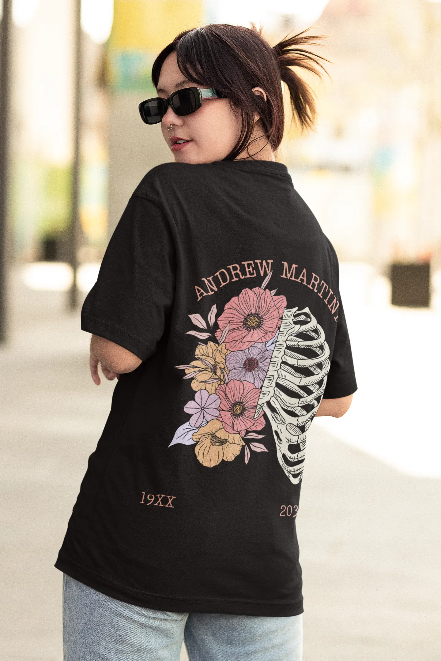 ANDREW MARTINI RIBS BLACK OVERSIZED T-SHIRT