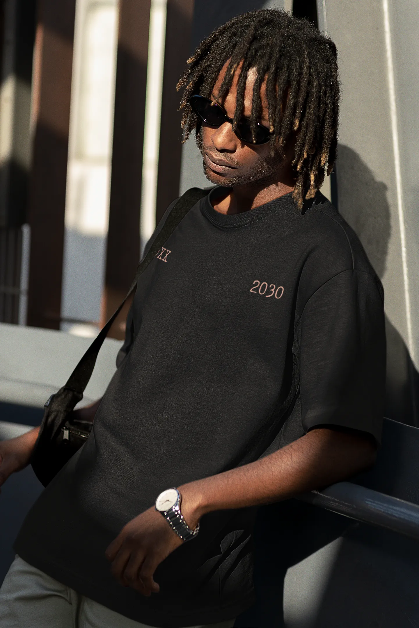 ANDREW MARTINI RIBS BLACK OVERSIZED T-SHIRT