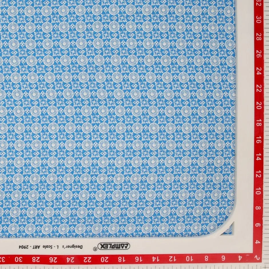 Blue Digital Print Rayon Fabric , 60 Inches