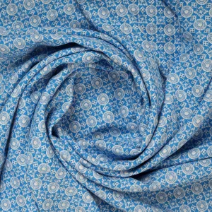Blue Digital Print Rayon Fabric , 60 Inches