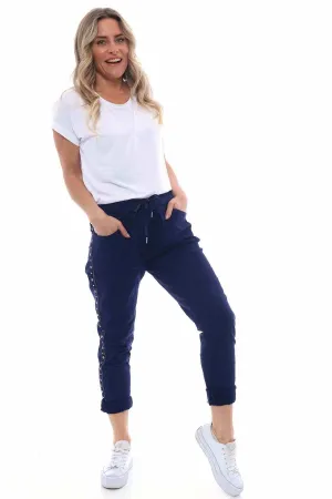 Brette Studded Trousers Navy