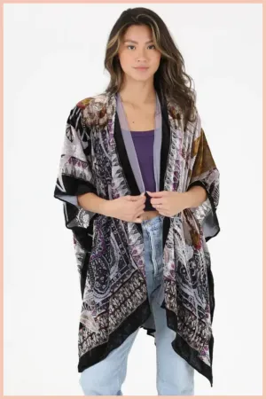 Burnout Velvet Kimono