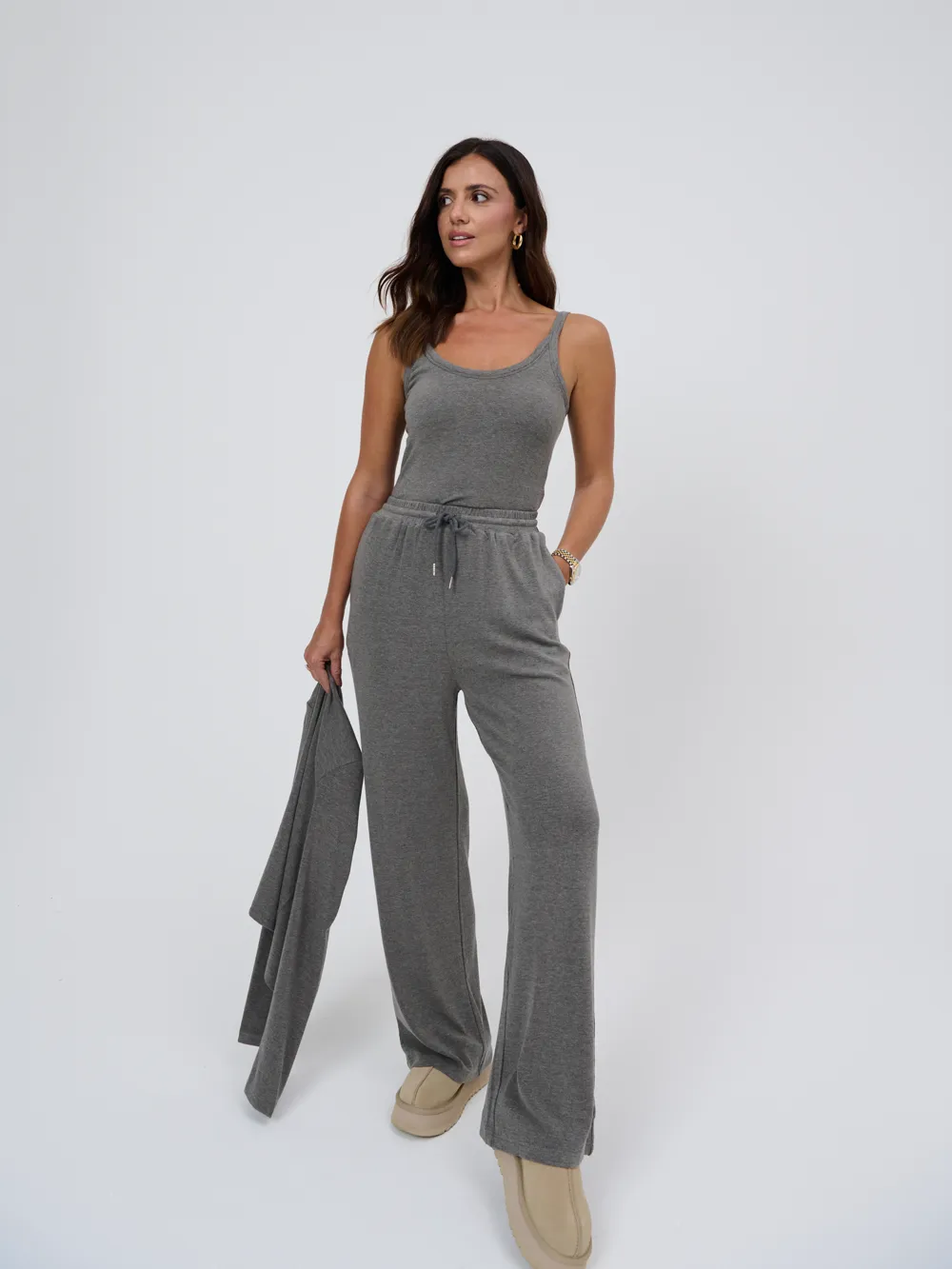 Capsule lounge wide leg joggers- Grey