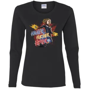Captain Marvel Movie Vintage Colors Powers Women Long Sleeve Shirt