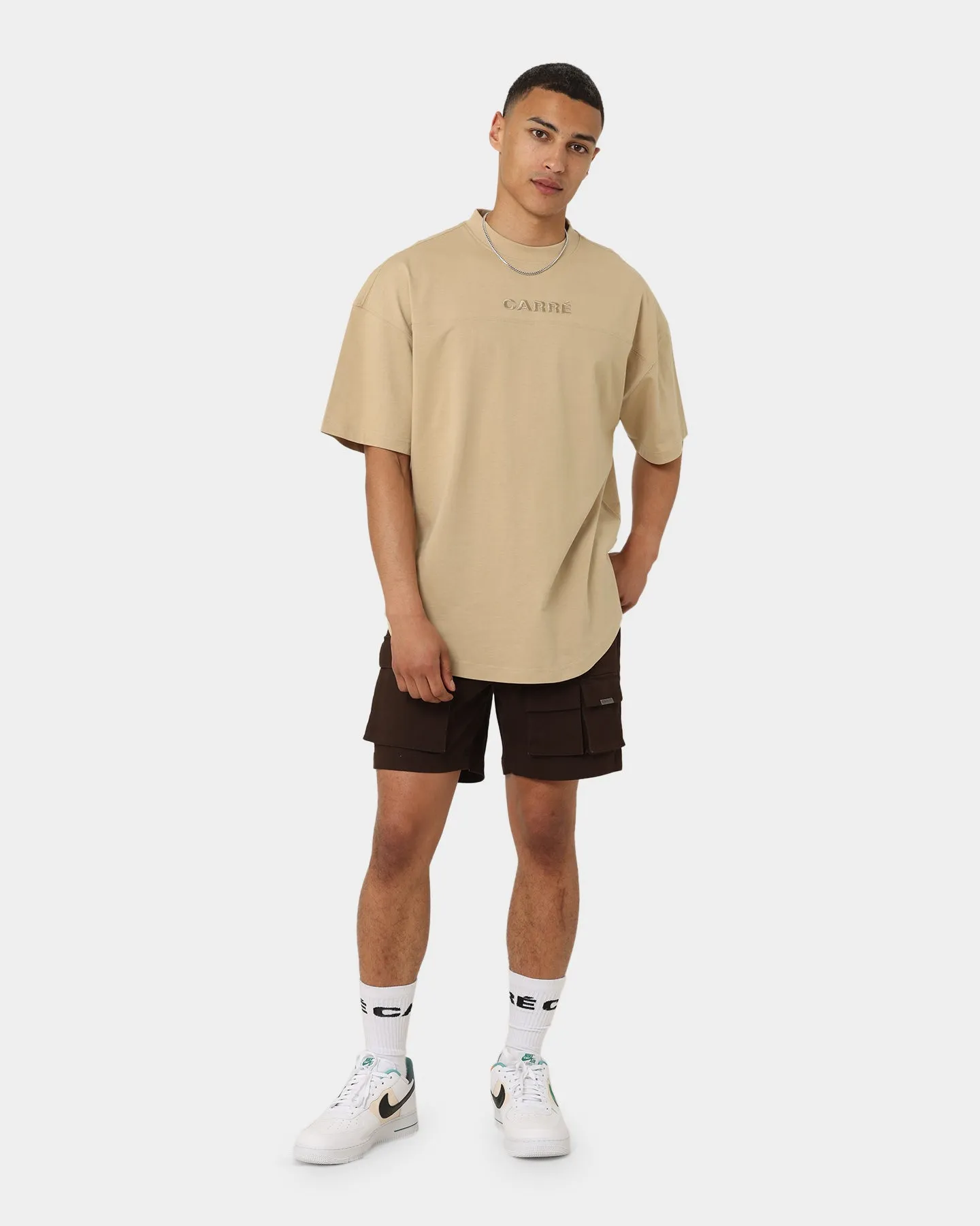 Carré Grid Iron Oversized T-Shirt Stone