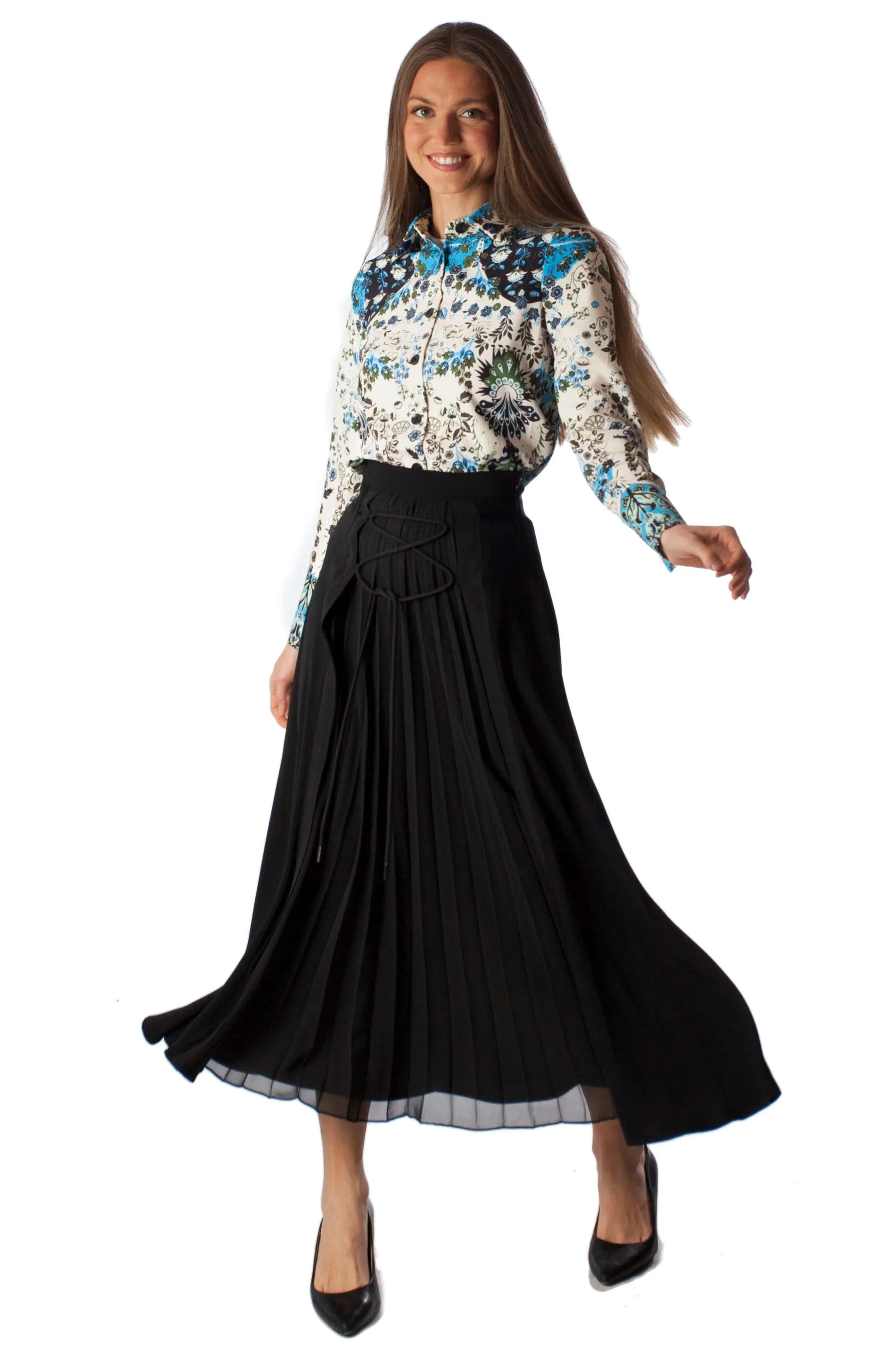 Center Pleated Skirt