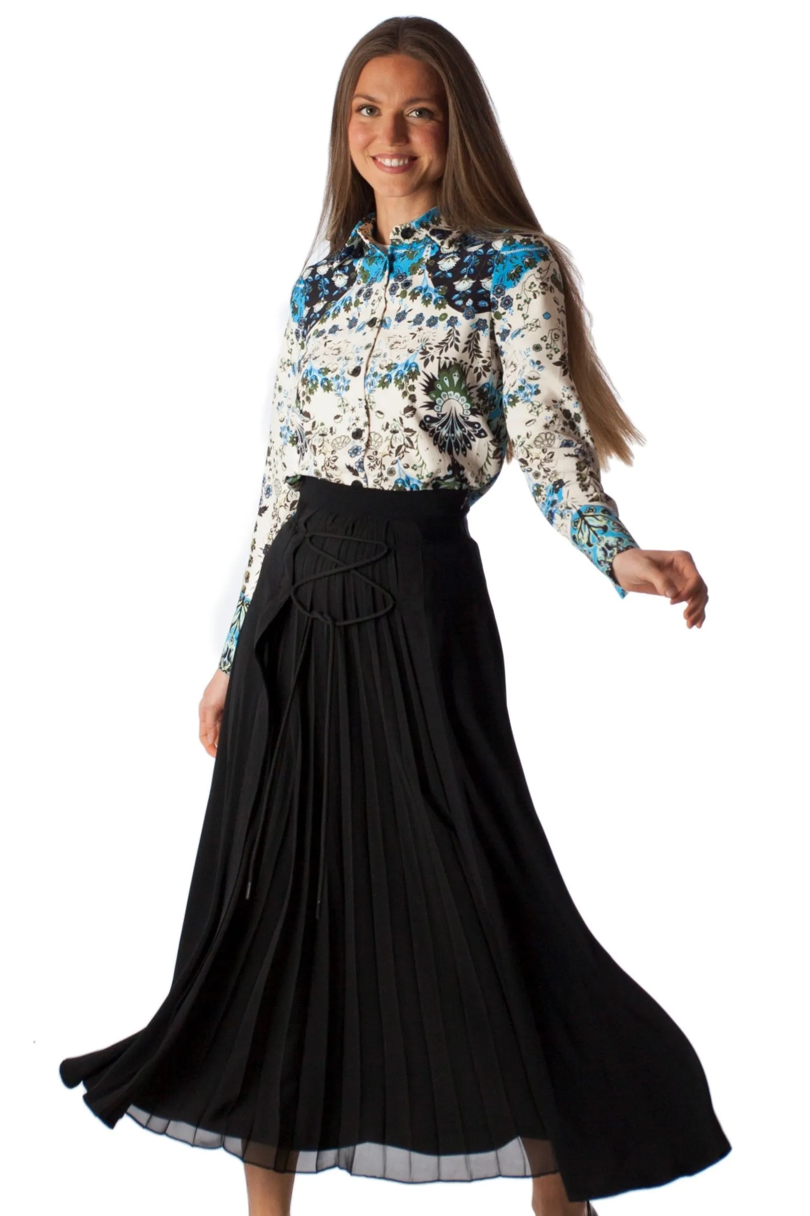 Center Pleated Skirt