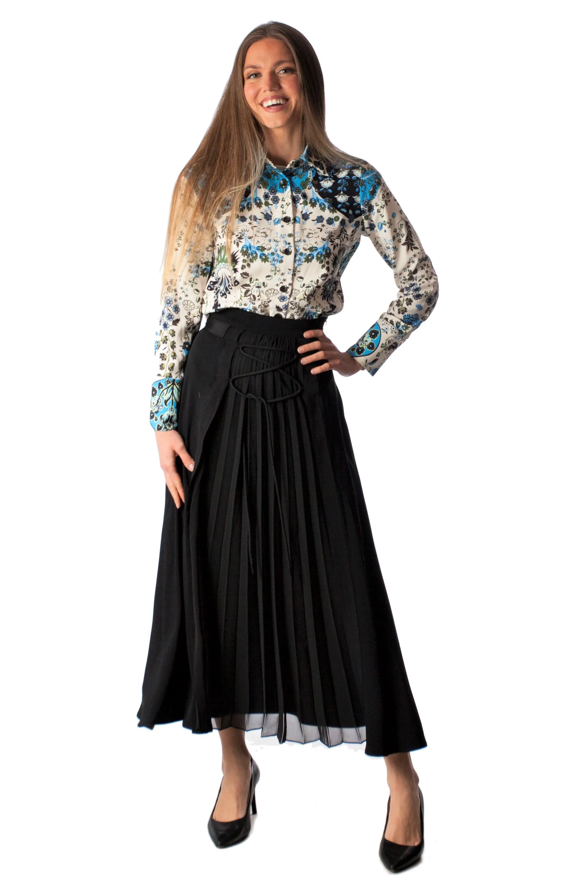 Center Pleated Skirt