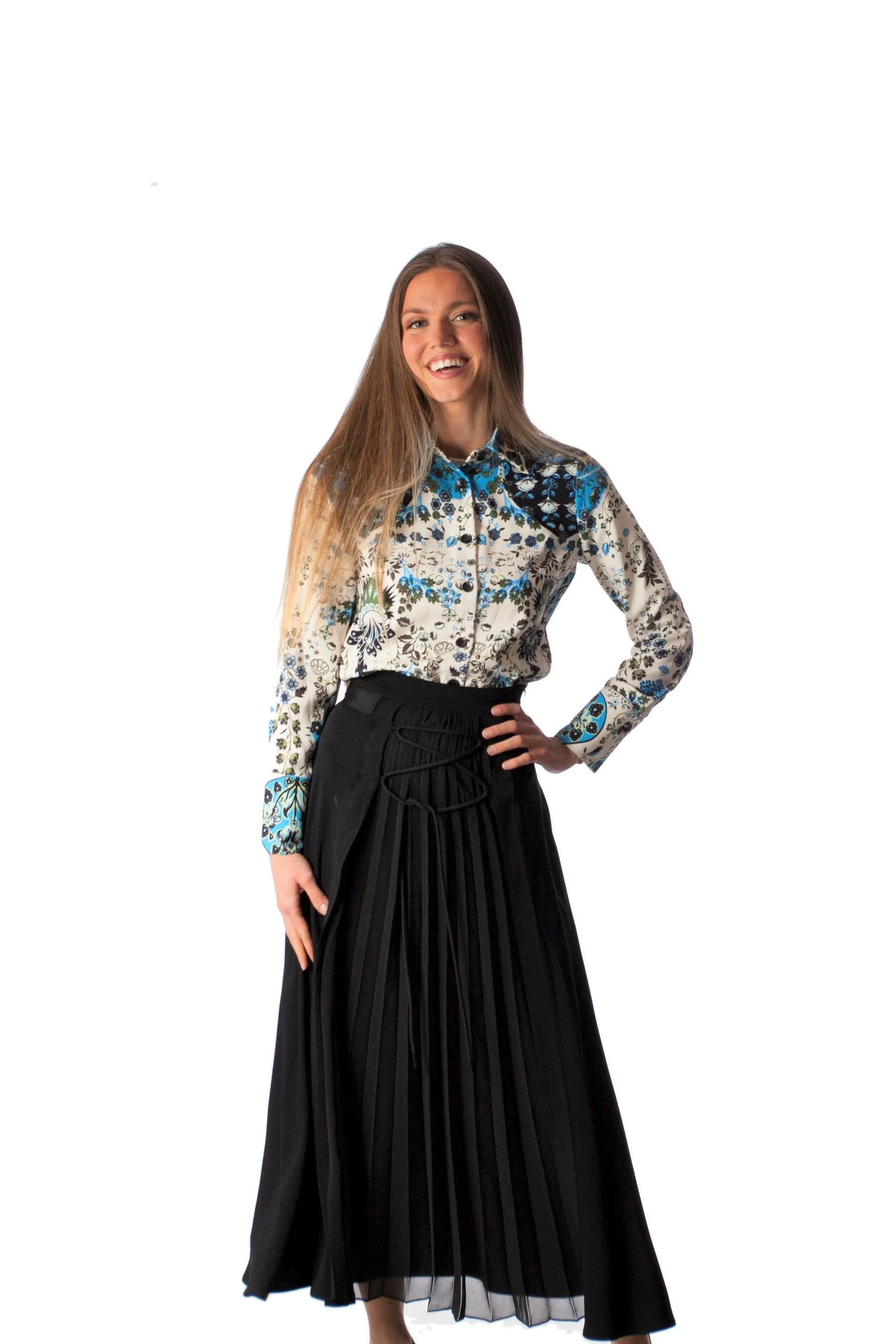 Center Pleated Skirt
