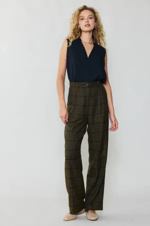 Checkered Wide Leg Pants