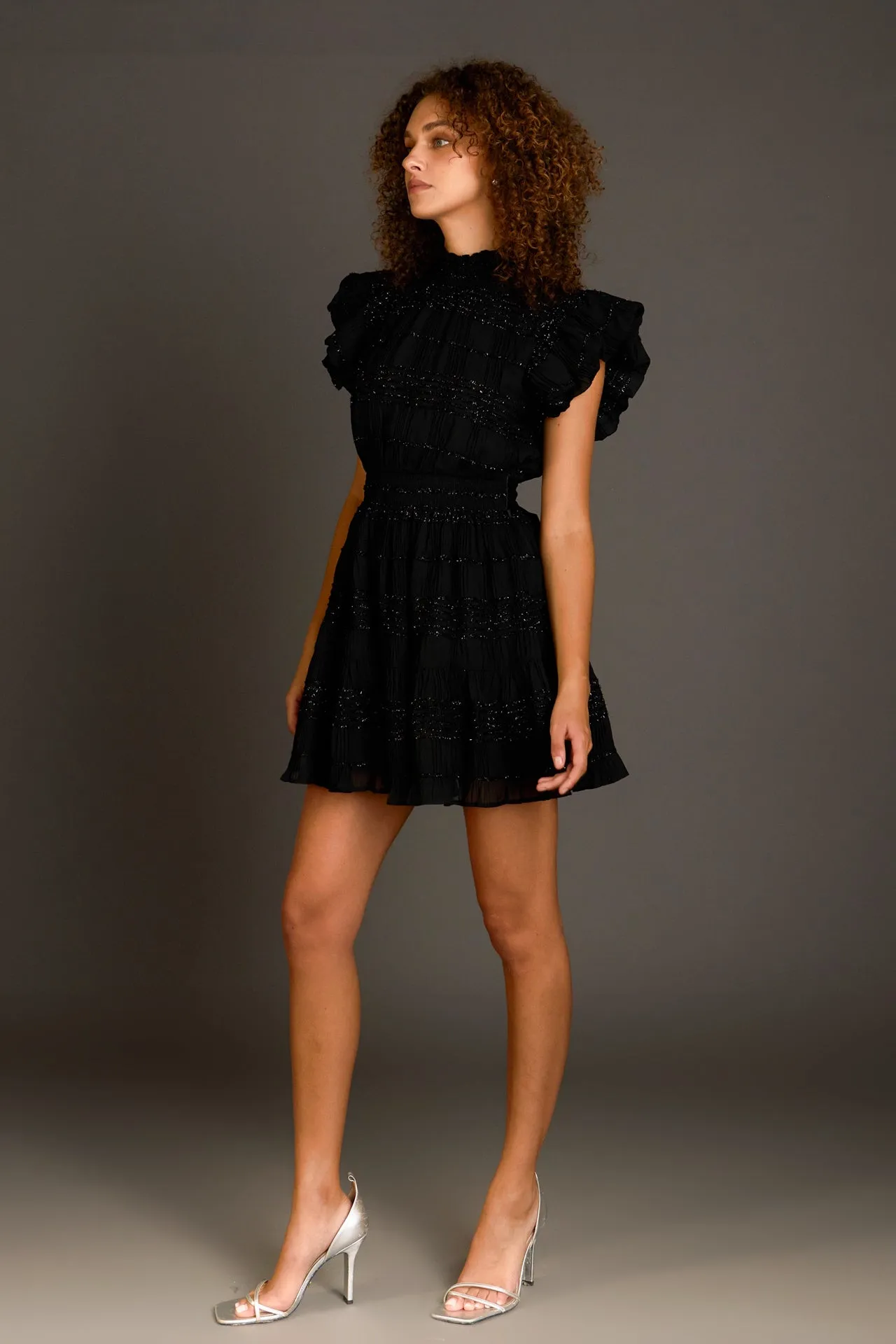Chiffon Belted Mini Dress