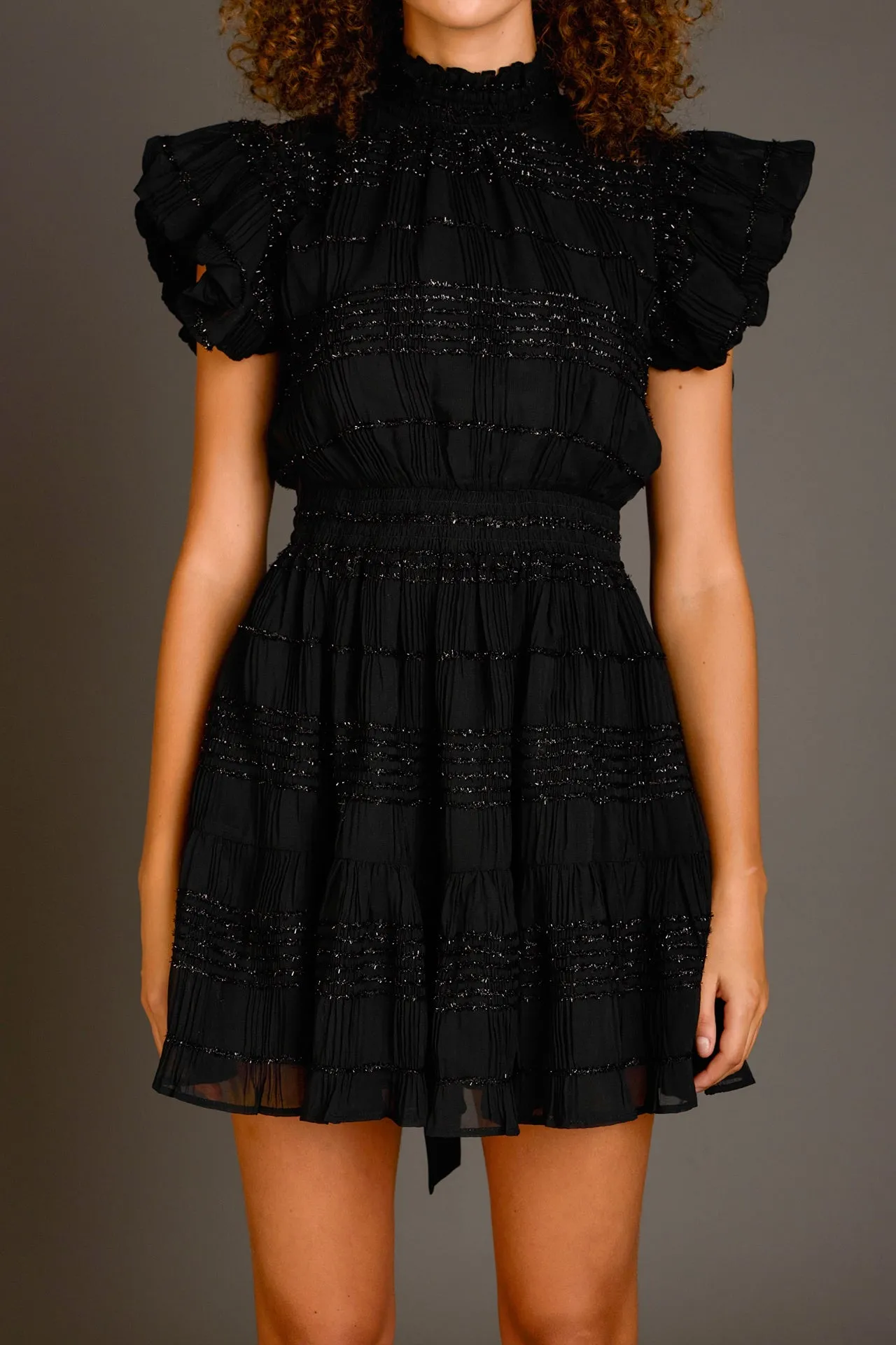 Chiffon Belted Mini Dress