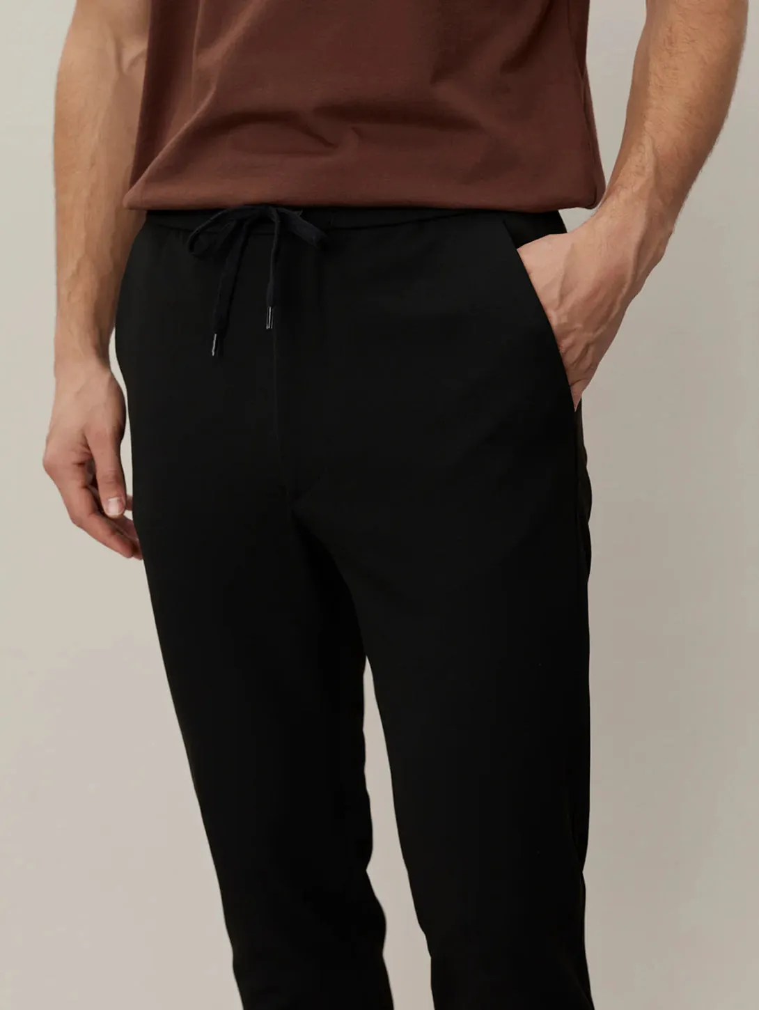 Como Tapered Drawstring Pants - Black