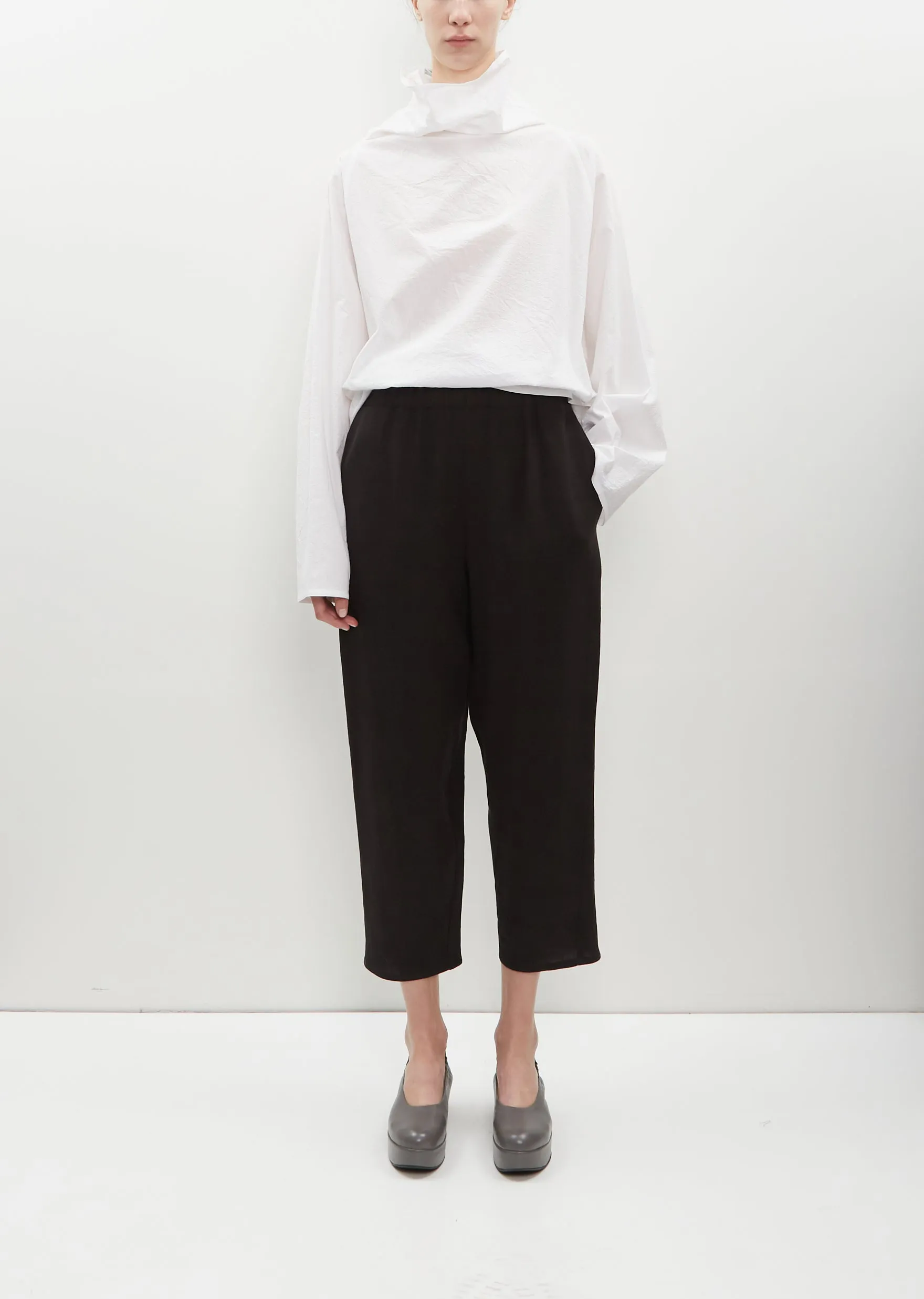 Crepe Linen Carrot Pant