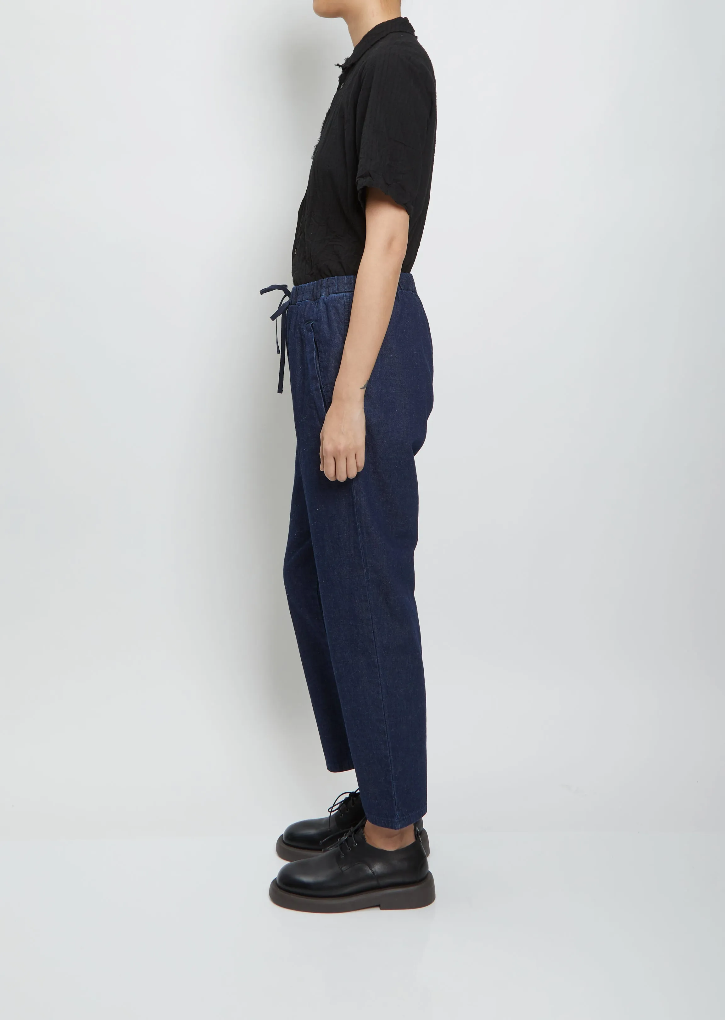 Drawstring Indigo Trousers