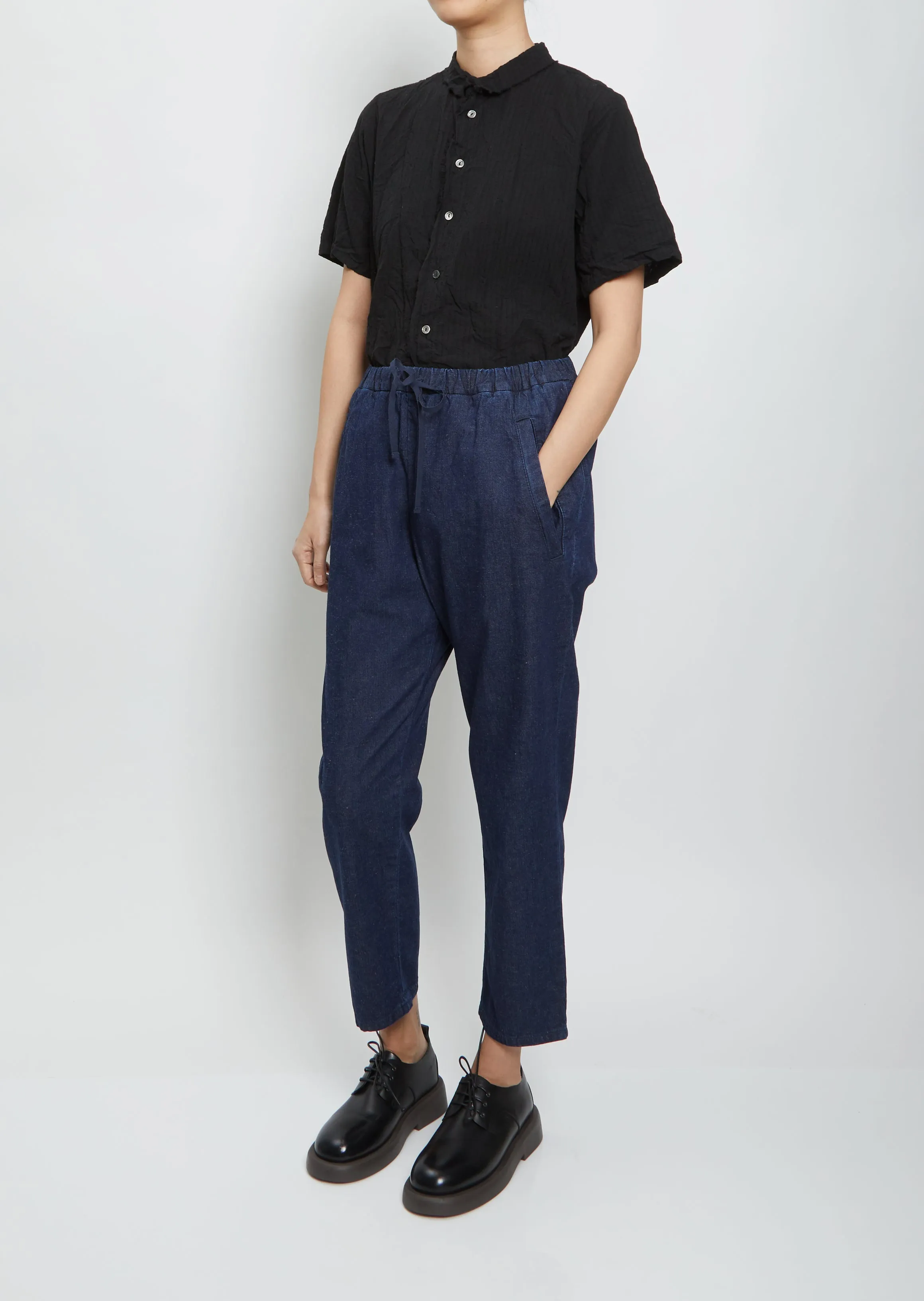 Drawstring Indigo Trousers