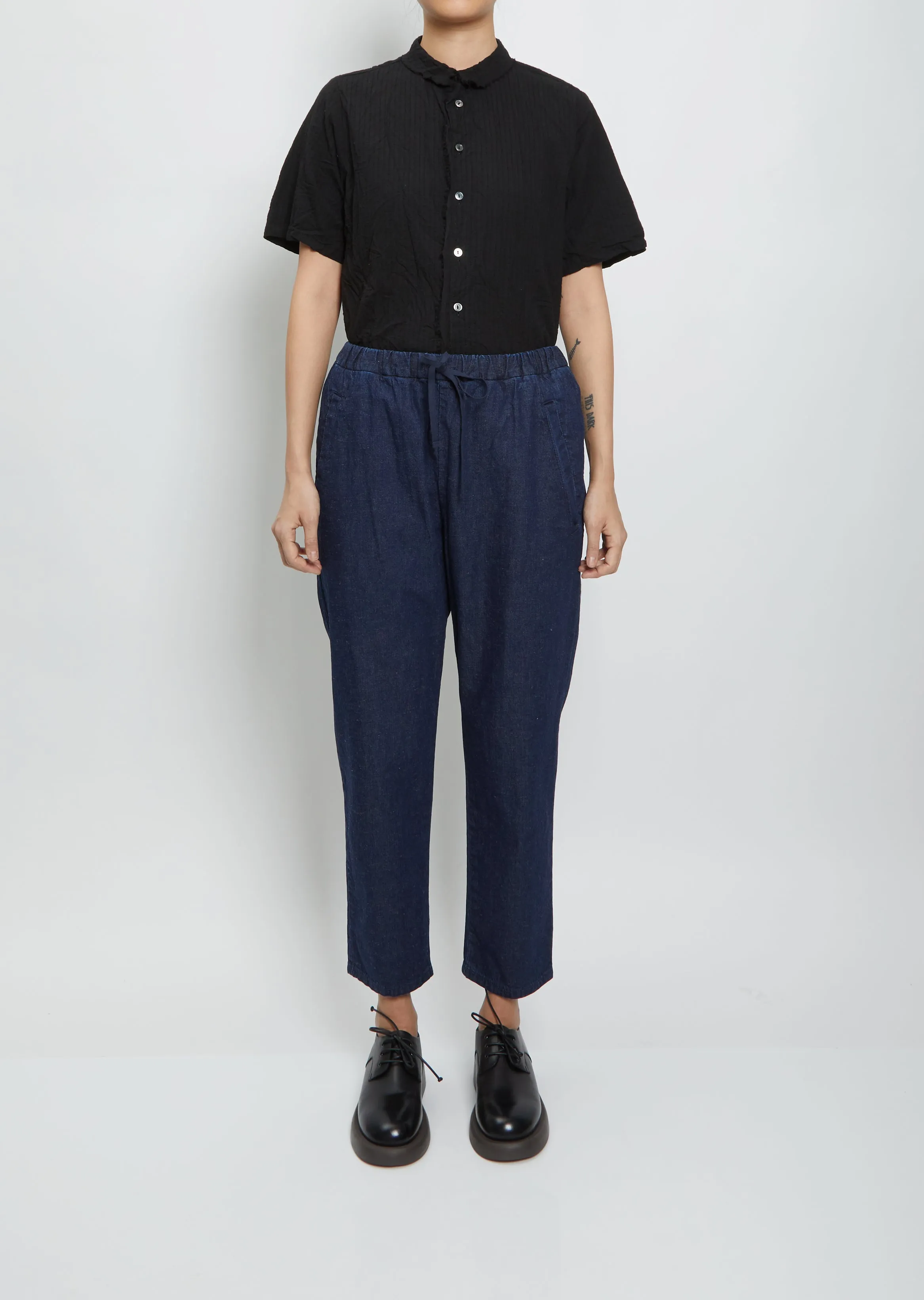 Drawstring Indigo Trousers