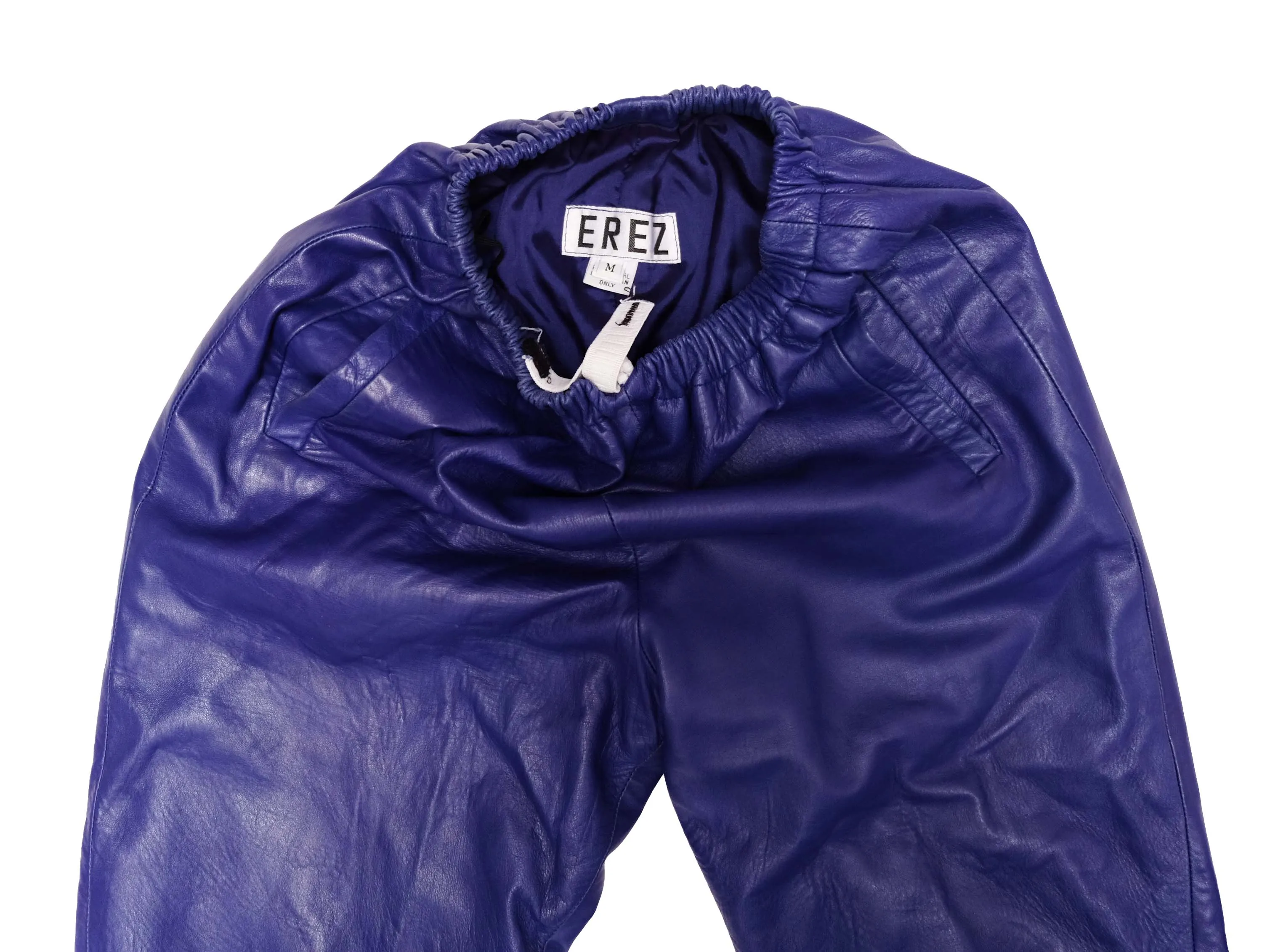 Erez Vintage Jogging Pants in Ultramarine Leather, M