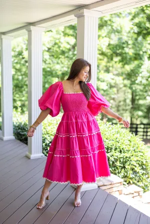 Fairytale Beginning Pink Midi Dress