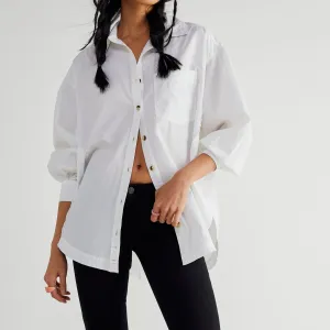 Free People Happy Hour Poplin Top