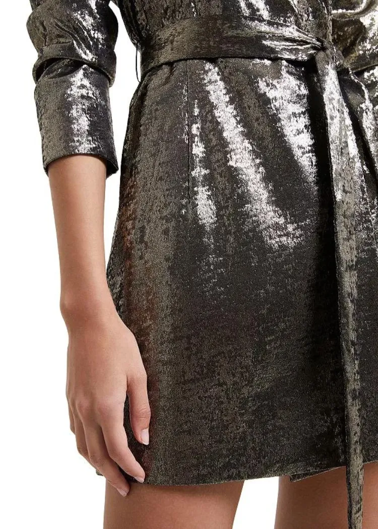 French Connection Alara Molten Metallic Dress