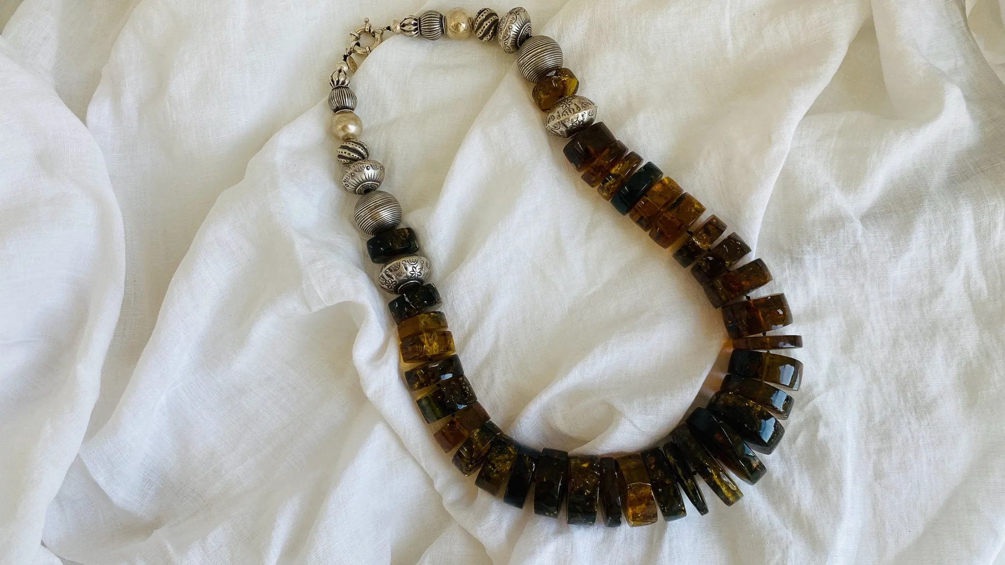 Huge Amber Heishi Beaded Necklace. Mexican Amber. ***IN COMPLIANCE with Etsy Regulations***