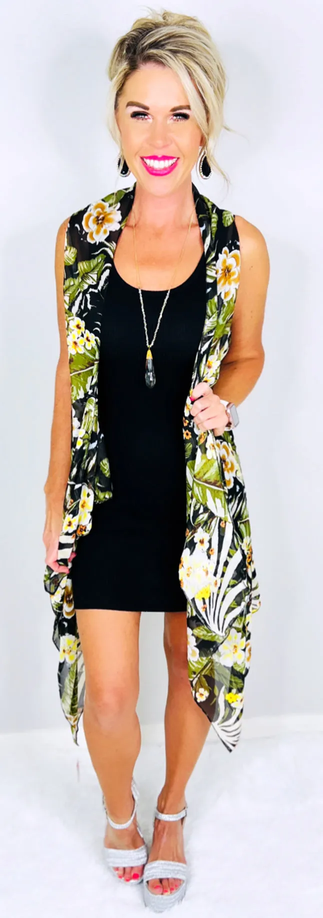 In The Palms Kimono - Black