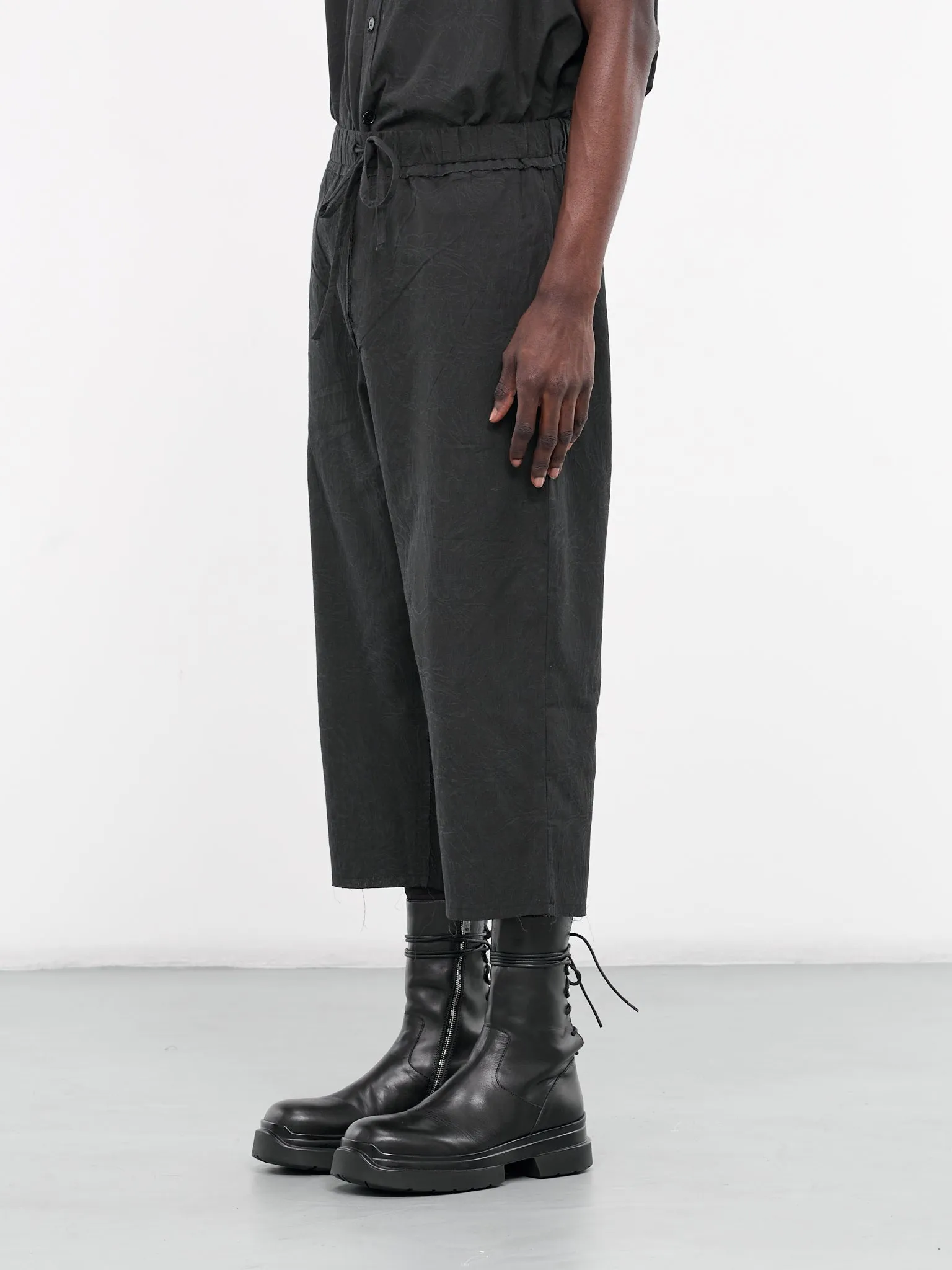 Jacquard Cropped Pants (AIR03P009-BLACK)