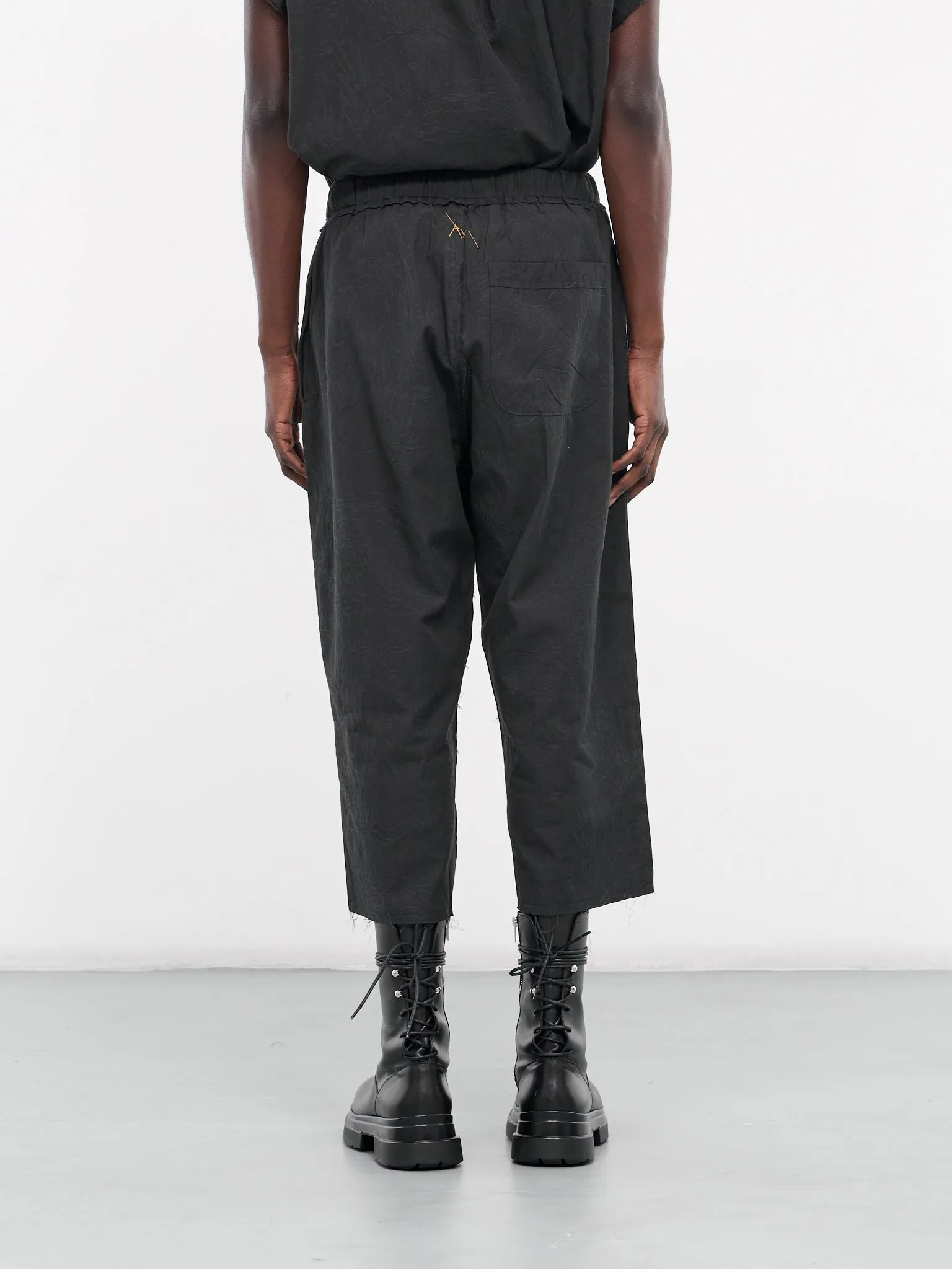 Jacquard Cropped Pants (AIR03P009-BLACK)