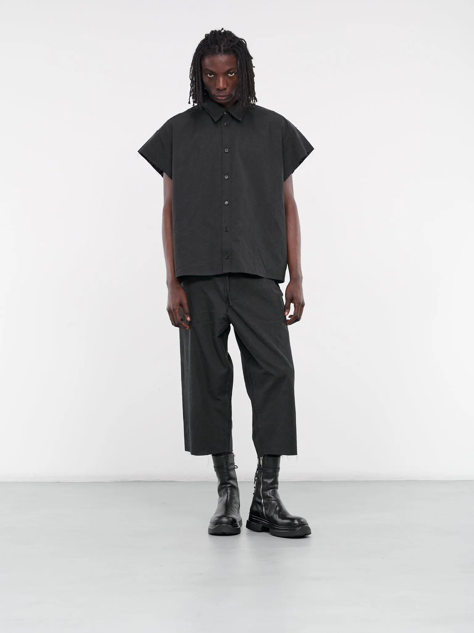 Jacquard Cropped Pants (AIR03P009-BLACK)