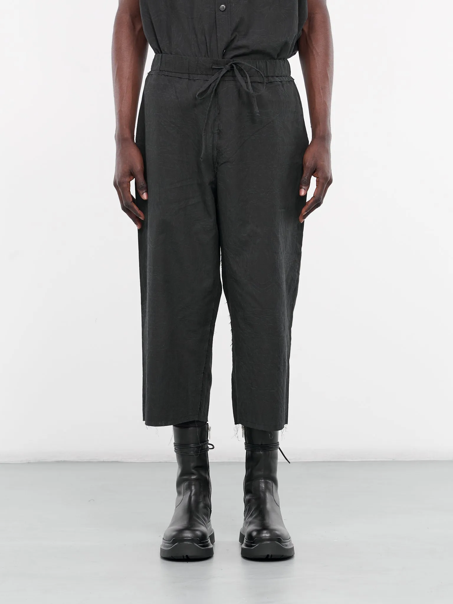 Jacquard Cropped Pants (AIR03P009-BLACK)