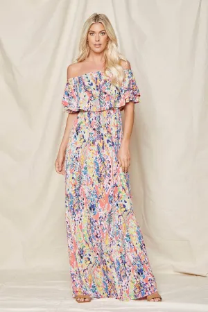 Jade Off-Shoulder Floral Maxi Dress