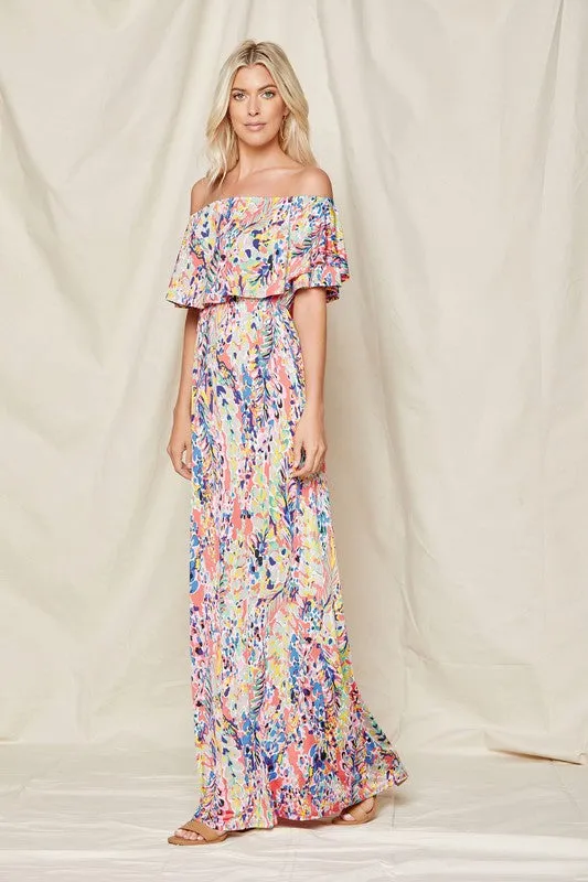 Jade Off-Shoulder Floral Maxi Dress