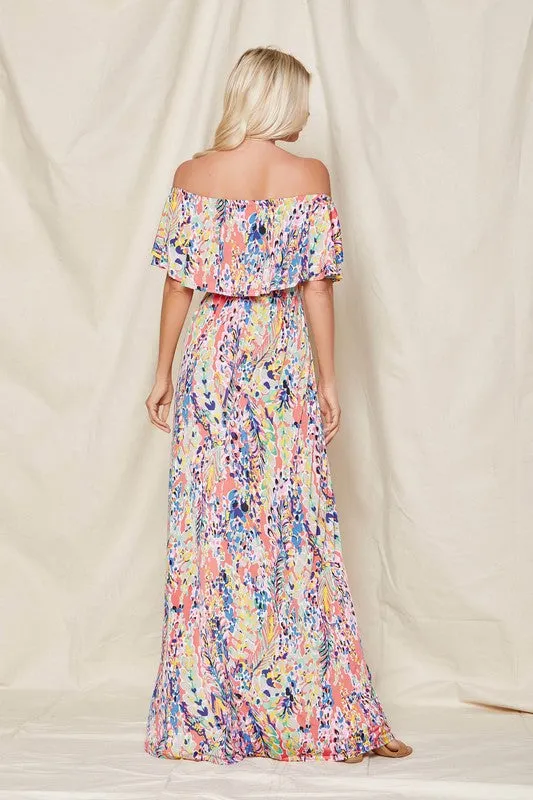Jade Off-Shoulder Floral Maxi Dress