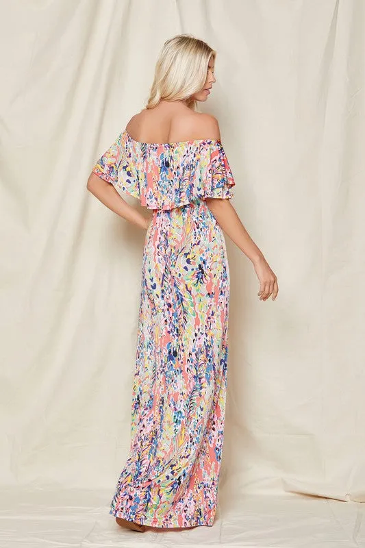 Jade Off-Shoulder Floral Maxi Dress