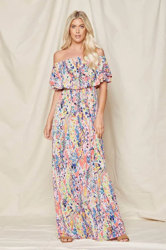 Jade Off-Shoulder Floral Maxi Dress