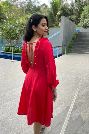 Katie - Red Flared Dress