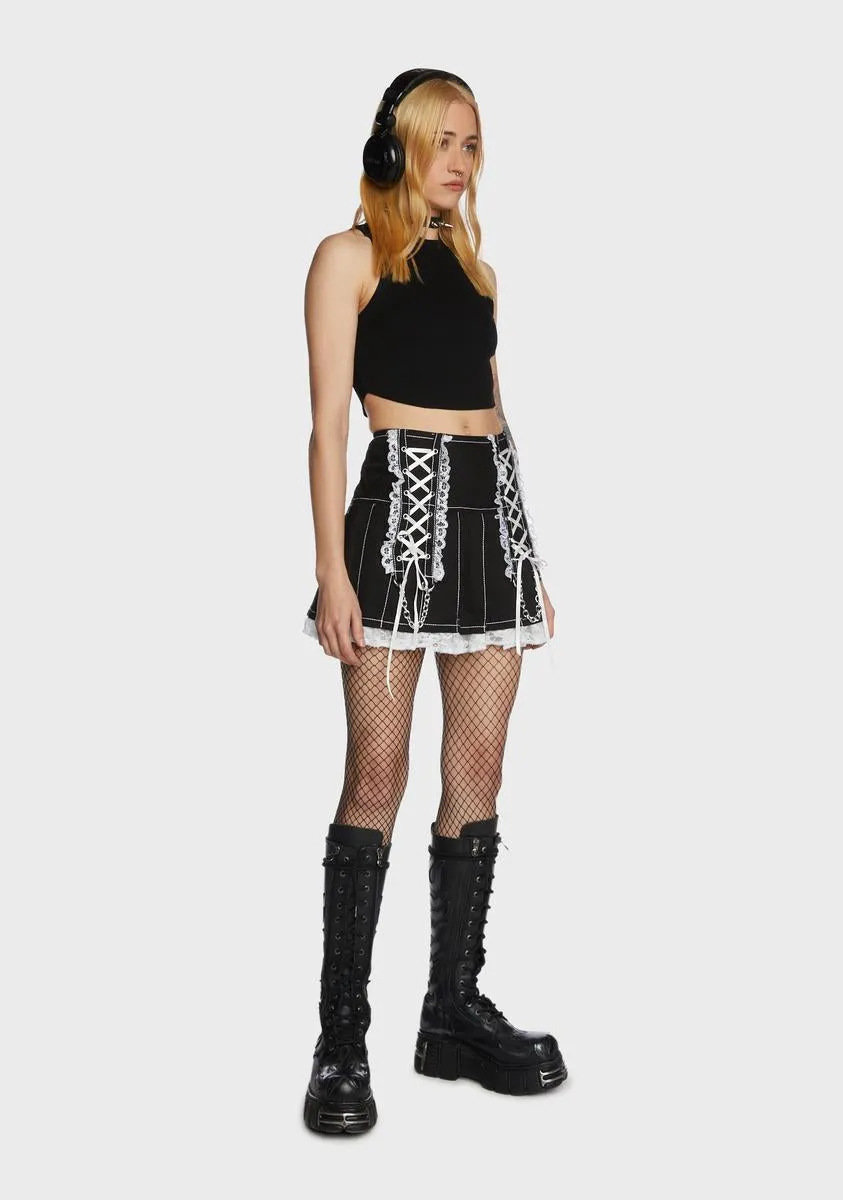 Lace Pleated Skirt