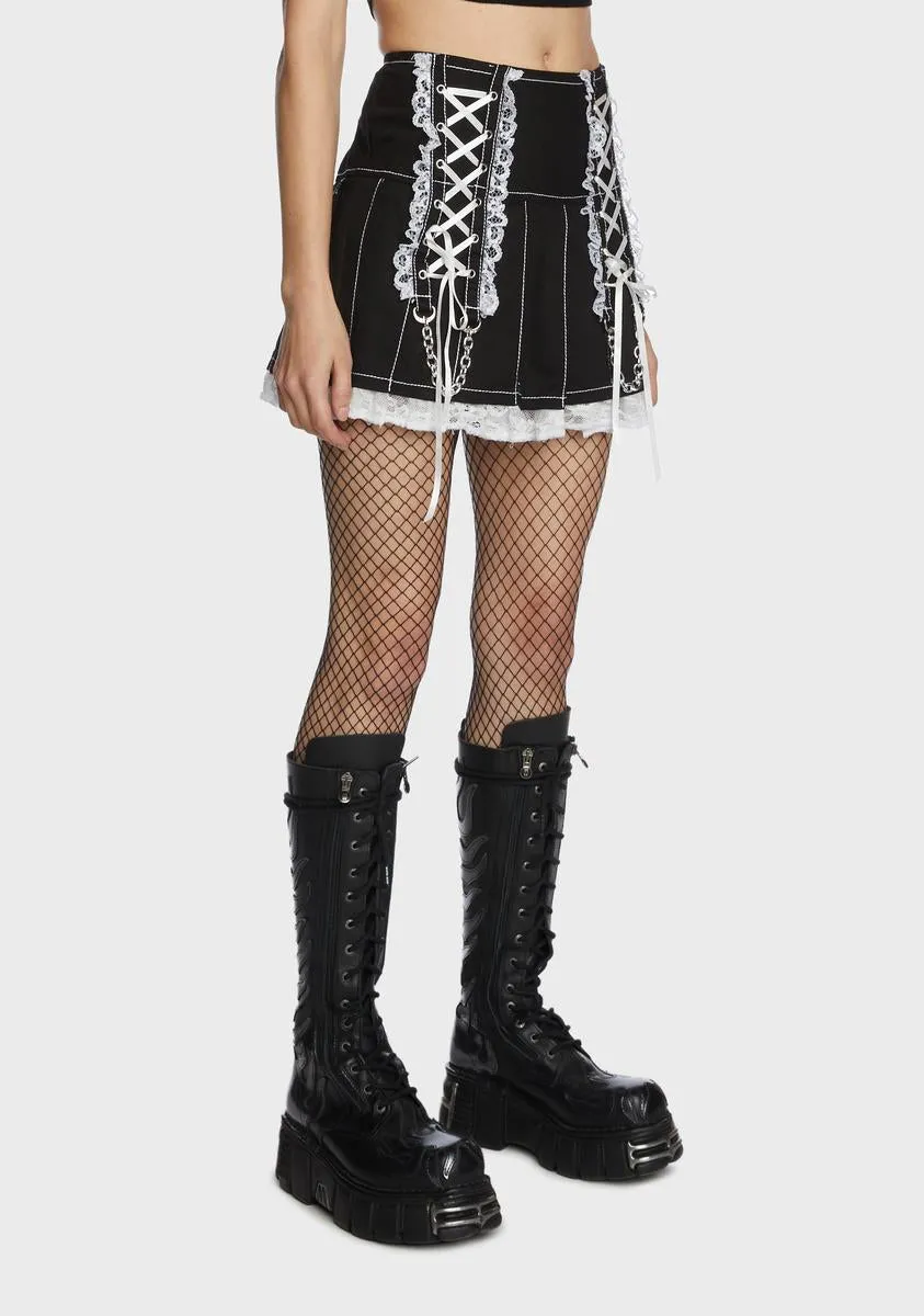 Lace Pleated Skirt