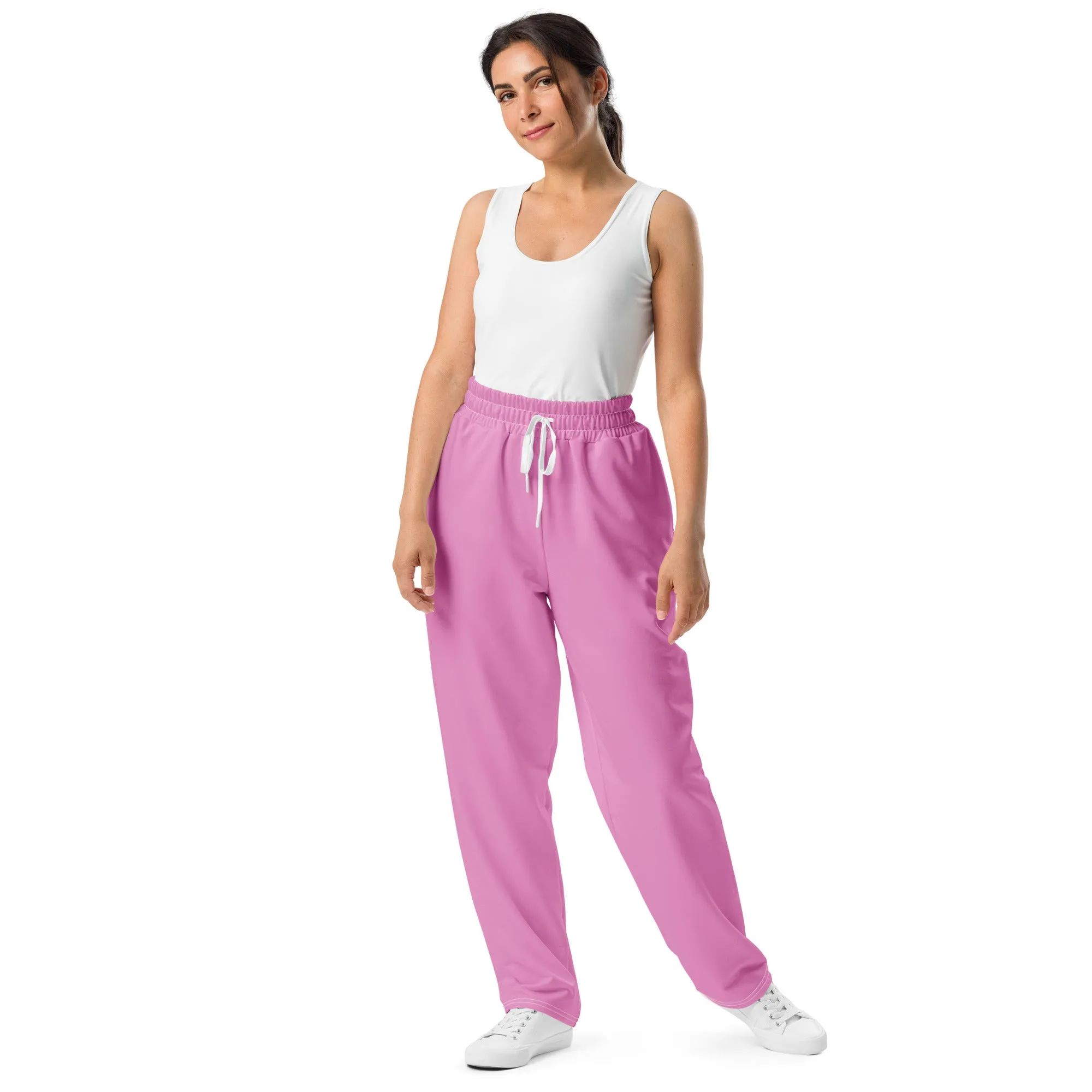 Lavender Rose Wide Leg Joggers (Premium Solid Colour Wide Leg Joggers Unisex)
