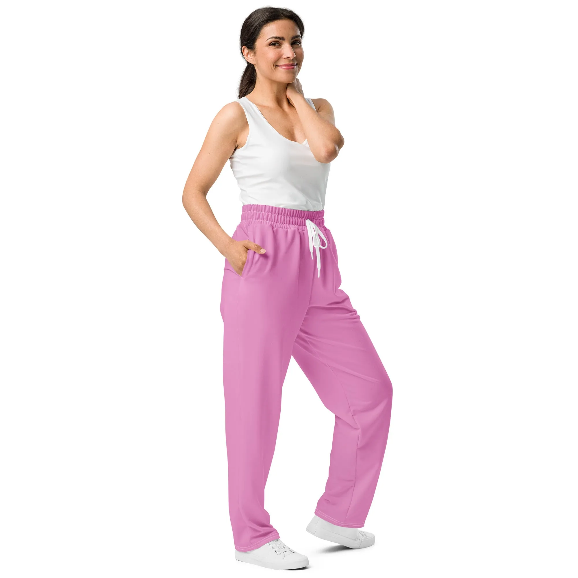 Lavender Rose Wide Leg Joggers (Premium Solid Colour Wide Leg Joggers Unisex)