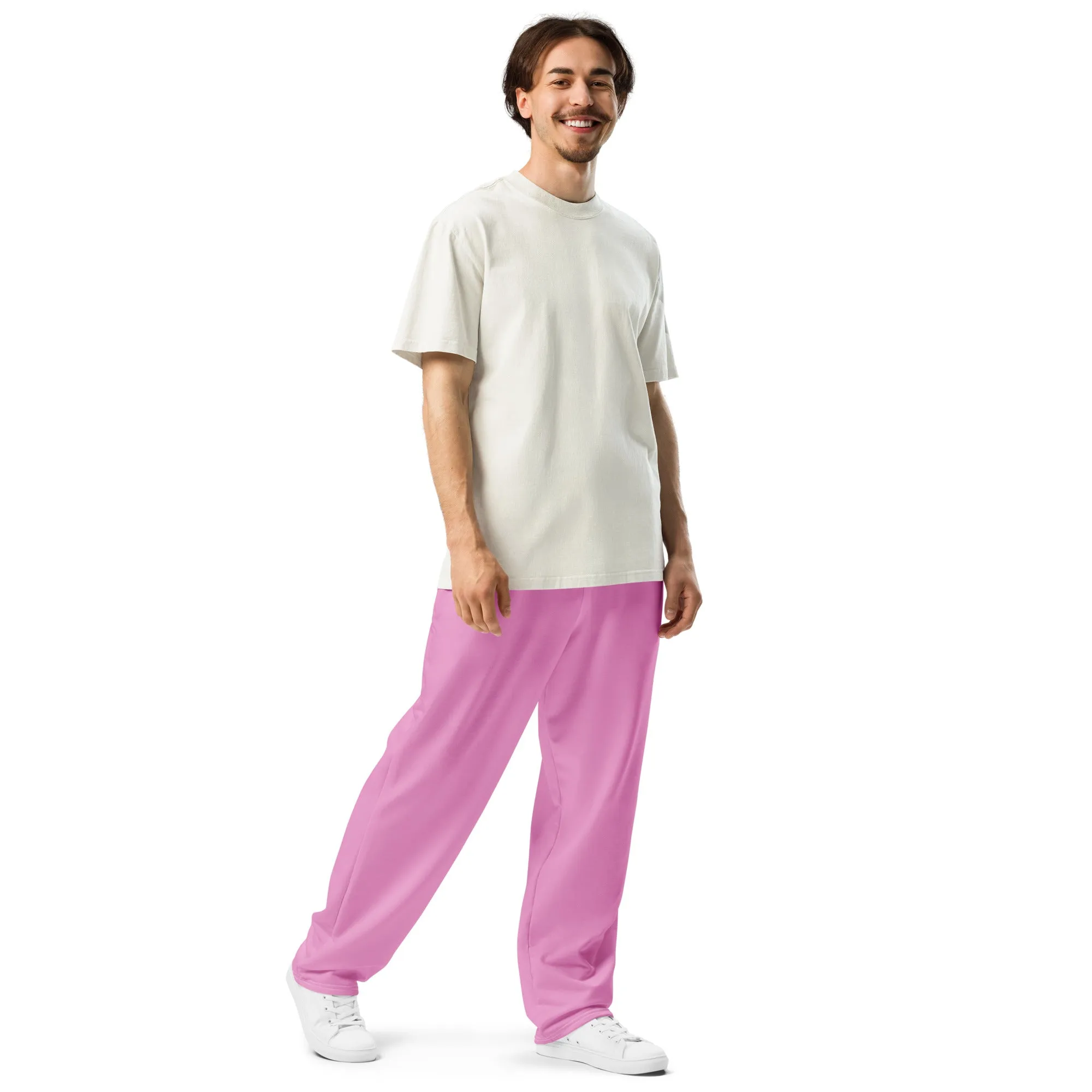 Lavender Rose Wide Leg Joggers (Premium Solid Colour Wide Leg Joggers Unisex)